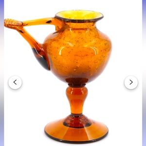 French amber glass oil lamp from Biot, 1970s / costa riviera